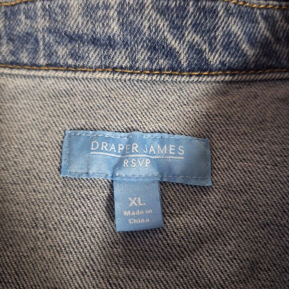 Draper James RSVP Light Wash Denim Sleeveless Jean Dress Midi Y2K Belted Size XL - Picture 3 of 10